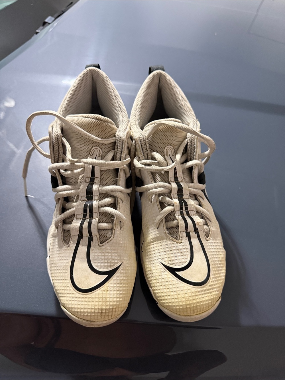 Nike white and Black Training Sneakers football cleats